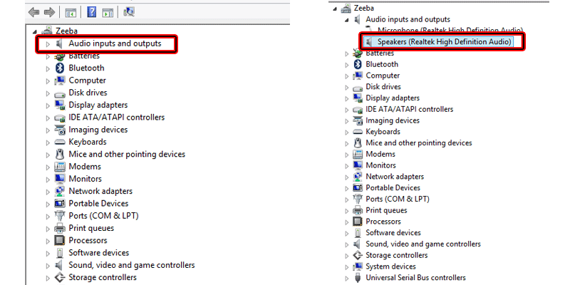 Uninstall and install sound drivers in Windows Device 