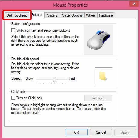 Mouse setting in Windows Operating system