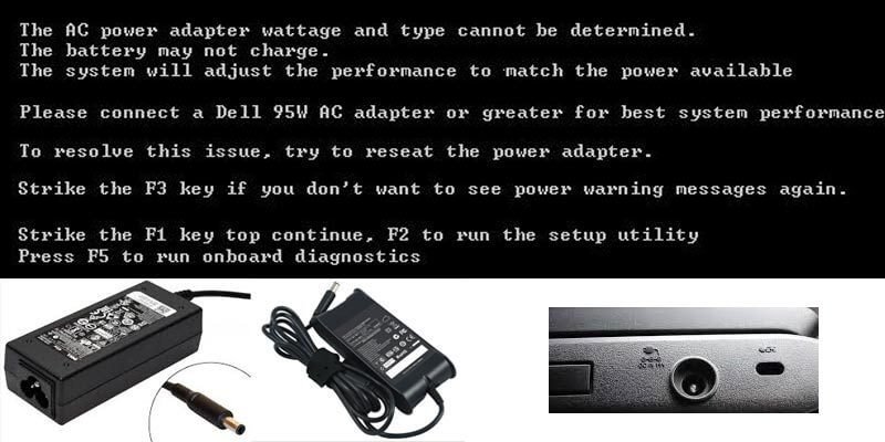 Dell Charging part and charger and wattage error message